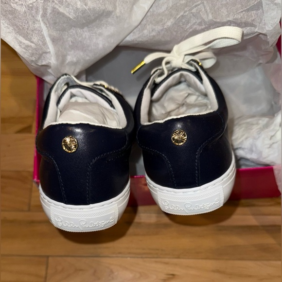 Lilly Pulitzer Lux Hallie Leather Sneaker-True Navy-Size 8-BNIB - Picture 5 of 9